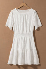 Gehaakte Kanten Jurk met Korte Mouwen - Mini Dresses - Jurkjes.co