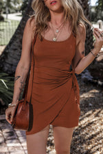 Geknoopte Wikkeljurk zonder Mouwen - Mini Dresses - Jurkjes.co