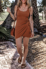 Geknoopte Wikkeljurk zonder Mouwen - Mini Dresses - Jurkjes.co