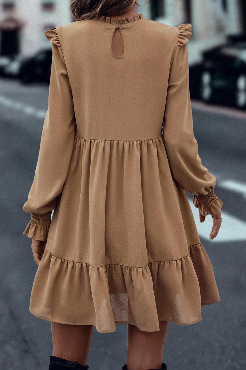 Gelaagde Jurk met Ruches - Mini Dresses - Jurkjes.co