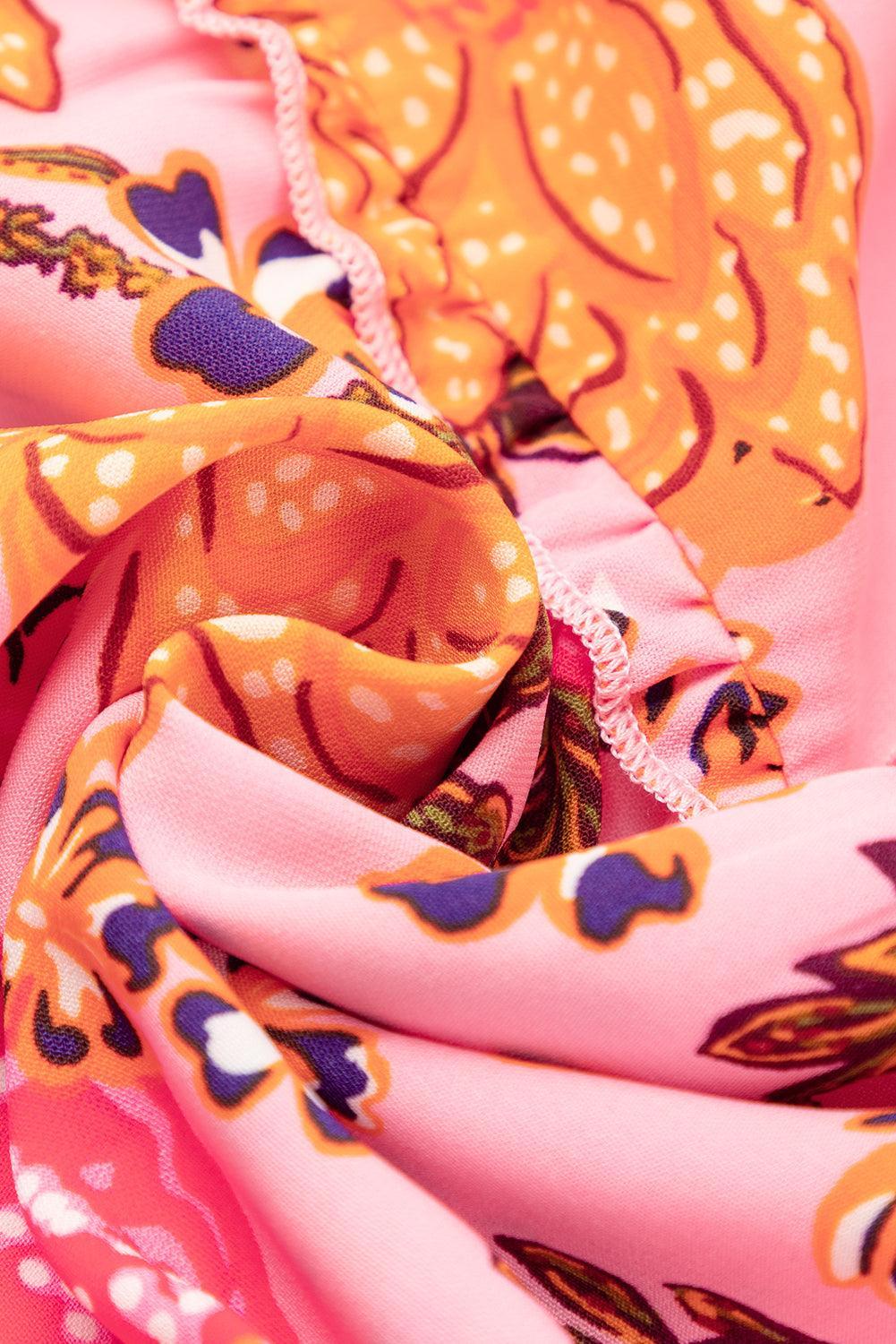 Gelaagde Midi-Jurk met Vierkante Hals - Floral Dresses - Jurkjes.co
