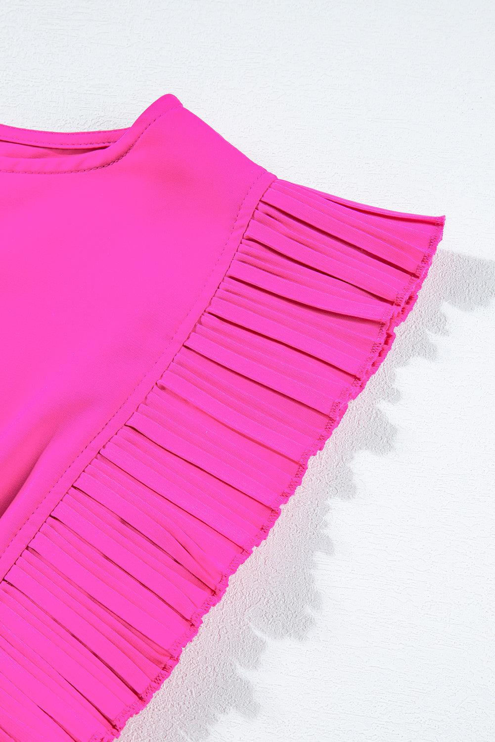 Gelaagde Mini-Jurk met Plissé en Vlindermouwen - Mini Dresses - Jurkjes.co