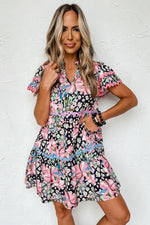 Gelaagde Mini-Jurk met Ricrac en Bloemen - Floral Dresses - Jurkjes.co