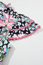 Gelaagde Mini-Jurk met Ricrac en Bloemen - Floral Dresses - Jurkjes.co