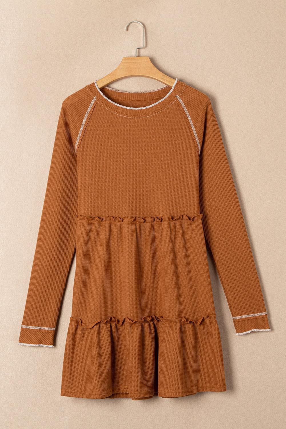 Gelaagde Mini Jurk met Textuur - Mini Dresses - Jurkjes.co