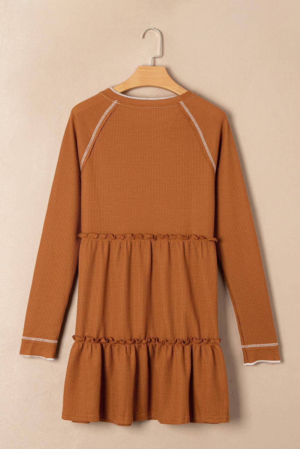 Gelaagde Mini Jurk met Textuur - Mini Dresses - Jurkjes.co