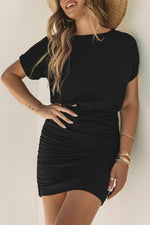 Geplooide Bodycon Mini-Jurk met Zak - Mini Dresses - Jurkjes.co
