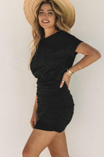 Geplooide Bodycon Mini-Jurk met Zak - Mini Dresses - Jurkjes.co