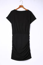Geplooide Bodycon Mini-Jurk met Zak - Mini Dresses - Jurkjes.co