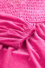 Geplooide Fluweel Jurk met V-hals - Maxi Dresses - Jurkjes.co