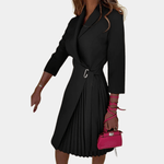 Geplooide Jurk met Elegante Snit - CB - Dresses - Jurkjes.co