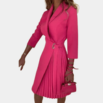 Geplooide Jurk met Elegante Snit - CB - Dresses - Jurkjes.co