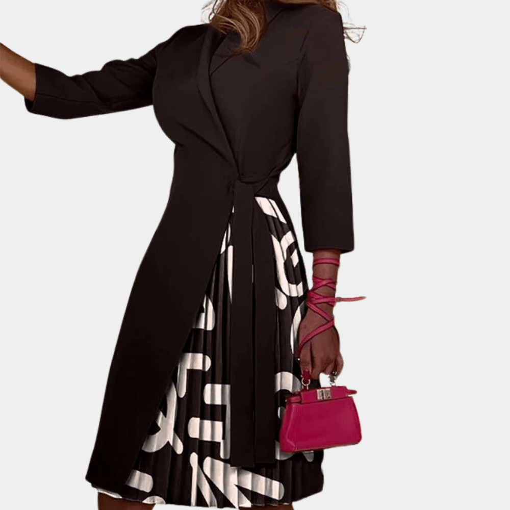 Geplooide Jurk met Elegante Snit - CB - Dresses - Jurkjes.co