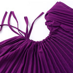 Geplooide Jurk met Schuine Halslijn - Dresses - Jurkjes.co