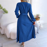 Geplooide Jurk met Strikdetail - Dresses - Jurkjes.co