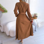 Geplooide Jurk met Strikdetail - Dresses - Jurkjes.co