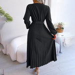 Geplooide Jurk met Strikdetail - Dresses - Jurkjes.co