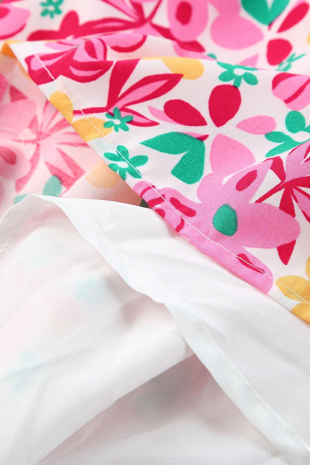 Gesmokte Jurk met Bloemen en Ruches - Floral Dresses - Jurkjes.co