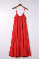 Gesmokte Rug Spaghetti Bandjes Maxi Jurk - Maxi Dresses - Jurkjes.co