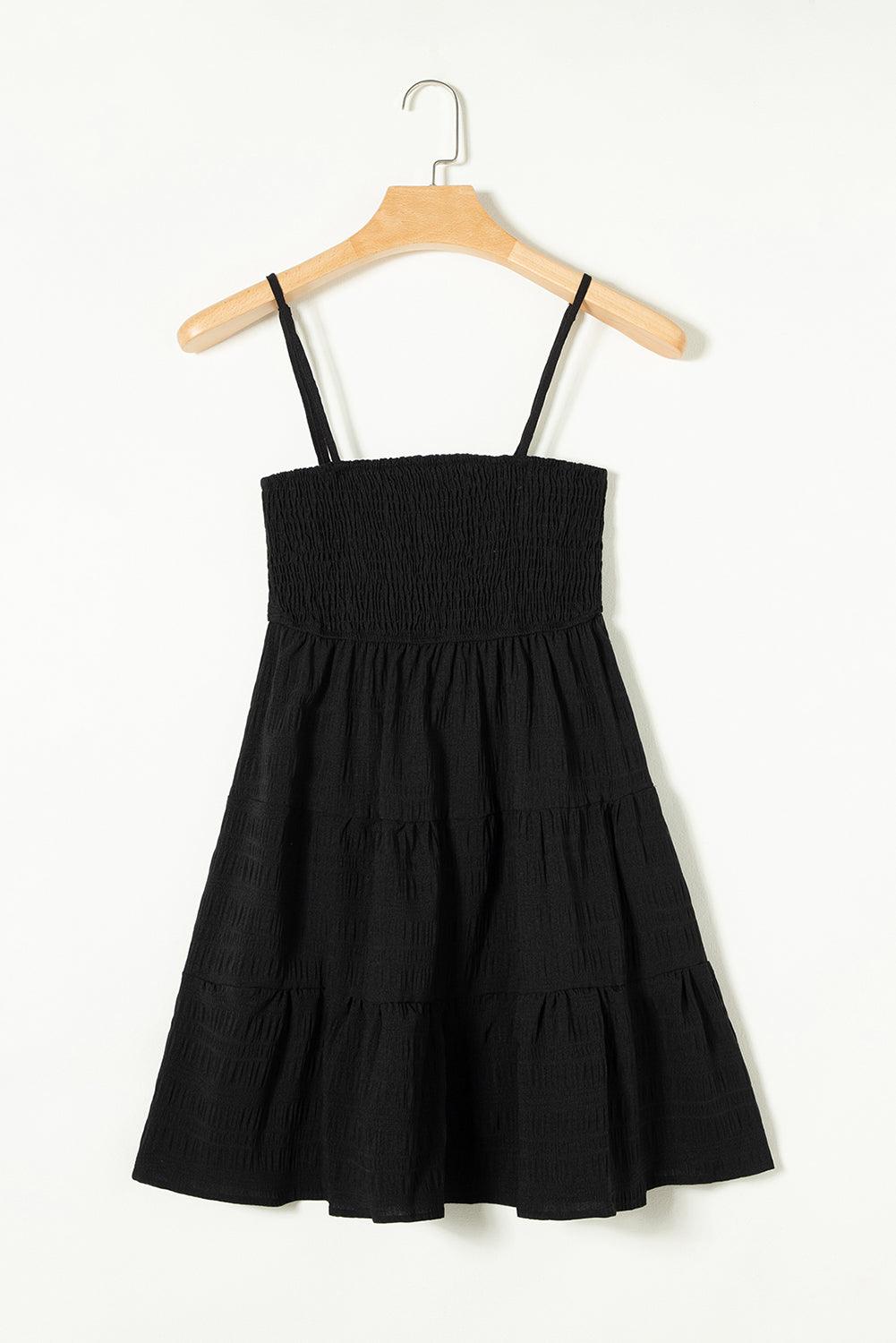 Gesmokte Textuur Skaterjurk met Lagen - Mini Dresses - Jurkjes.co