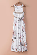 Gestreepte Bloemen Maxi-Jurk met Zak - Maxi Dresses - Jurkjes.co