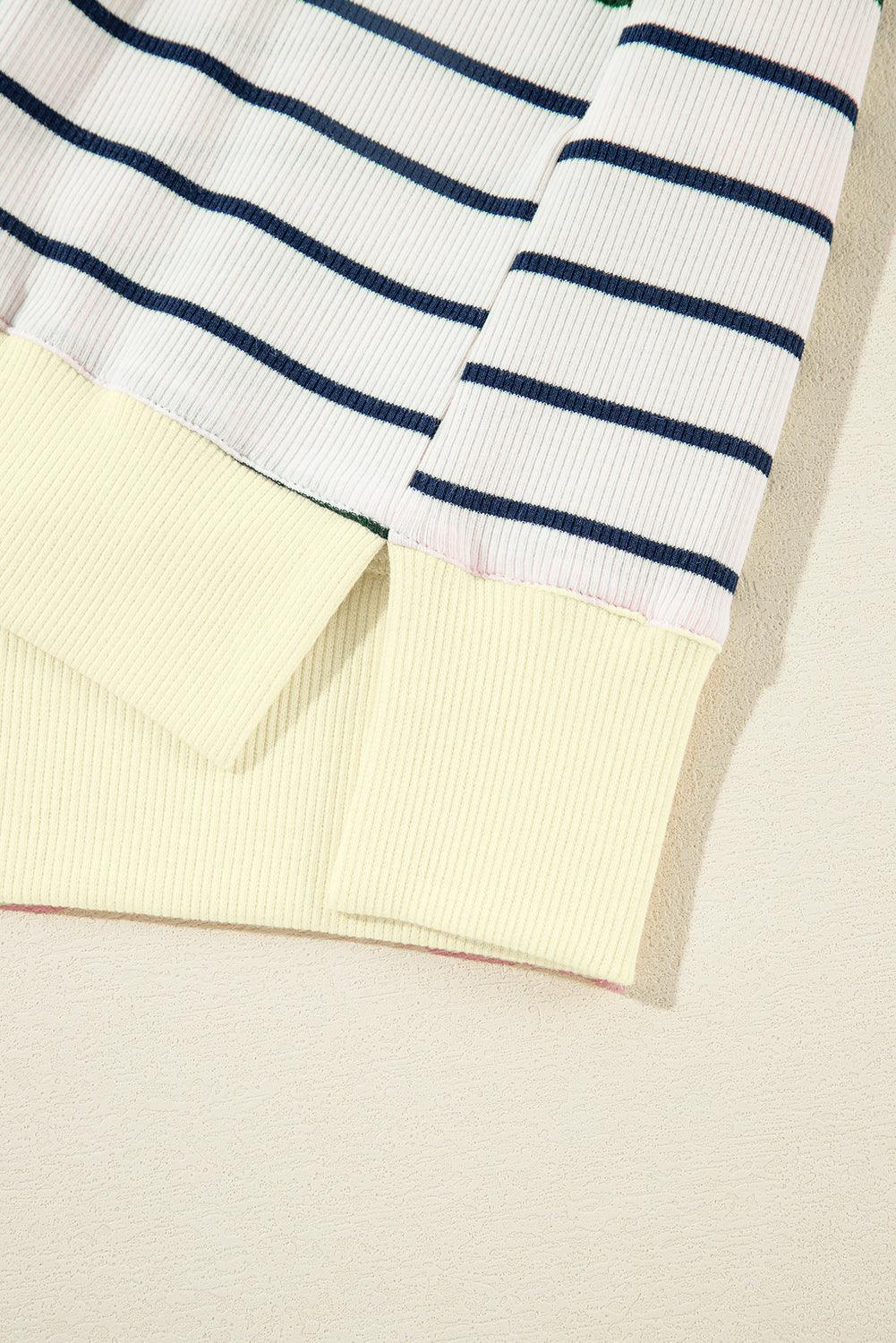 Gestreepte Kraag Mini Jurk met Rits - Mini Dresses - Jurkjes.co