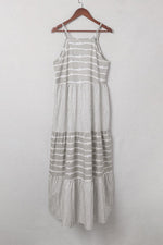 Gestreepte Lange Jurk met Spaghettibandjes - Maxi Dresses - Jurkjes.co