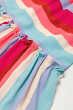 Gestreepte Lange Jurk met Volants - Maxi Dresses - Jurkjes.co