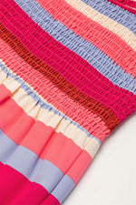 Gestreepte Lange Jurk met Volants - Maxi Dresses - Jurkjes.co