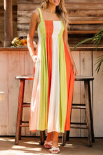 Gestreepte Maxi-Jurk met Hoge Taille - Maxi Dresses - Jurkjes.co