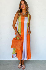 Gestreepte Maxi-Jurk met Hoge Taille - Maxi Dresses - Jurkjes.co
