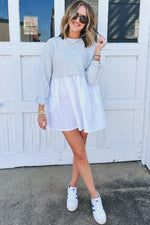 Gestreepte Mini Jurk met Hoge Taille - Mini Dresses - Jurkjes.co