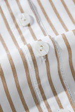 Gestreepte Mini Overhemdjurk met Lange Mouw - Mini Dresses - Jurkjes.co