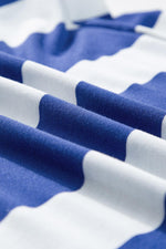 Gestreepte T-shirt Jurk met Ruches Mouwen - T Shirt Dresses - Jurkjes.co