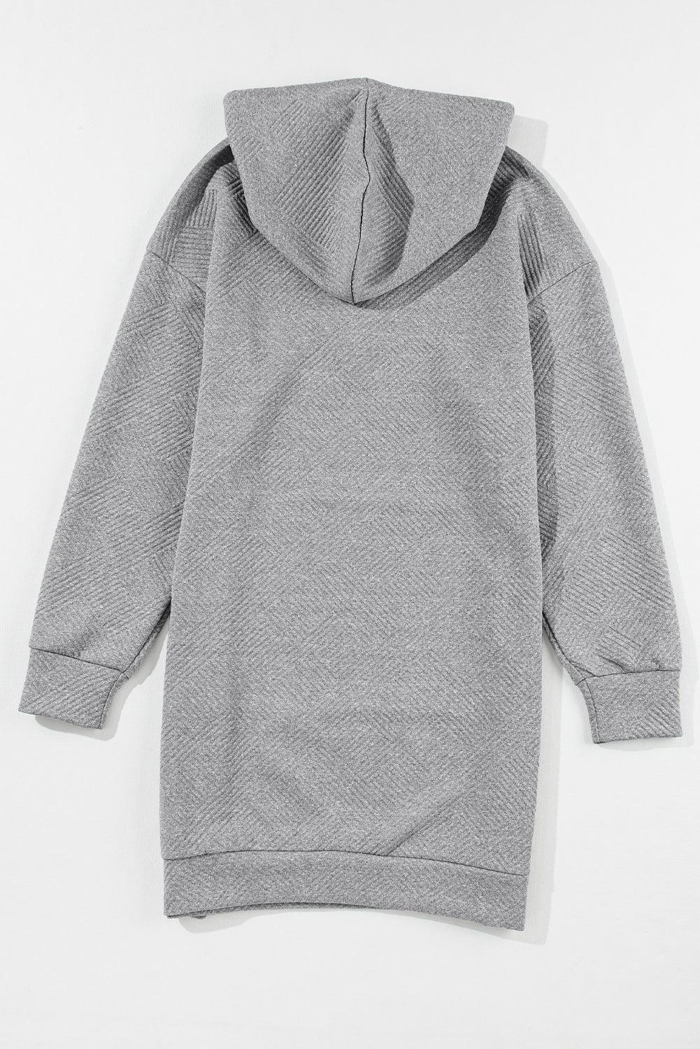 Getextureerde Mini-jurk met Capuchon - Mini Dresses - Jurkjes.co
