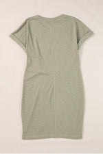 Gevouwen Mouw Twist Mini Jurk - T Shirt Dresses - Jurkjes.co