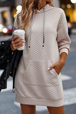 Gewatteerde Capuchonjurk met Koordzak - Mini Dresses - Jurkjes.co