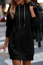 Gewatteerde Capuchonjurk met Koordzak - Mini Dresses - Jurkjes.co