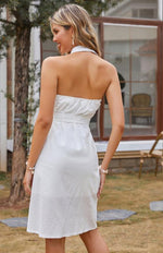 Halter Jurk met Elegante Knopen - Mini Dresses - Jurkjes.co