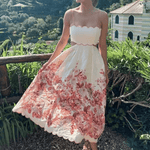 Halterjurk met Bloemenprint - CB - Dresses - Jurkjes.co