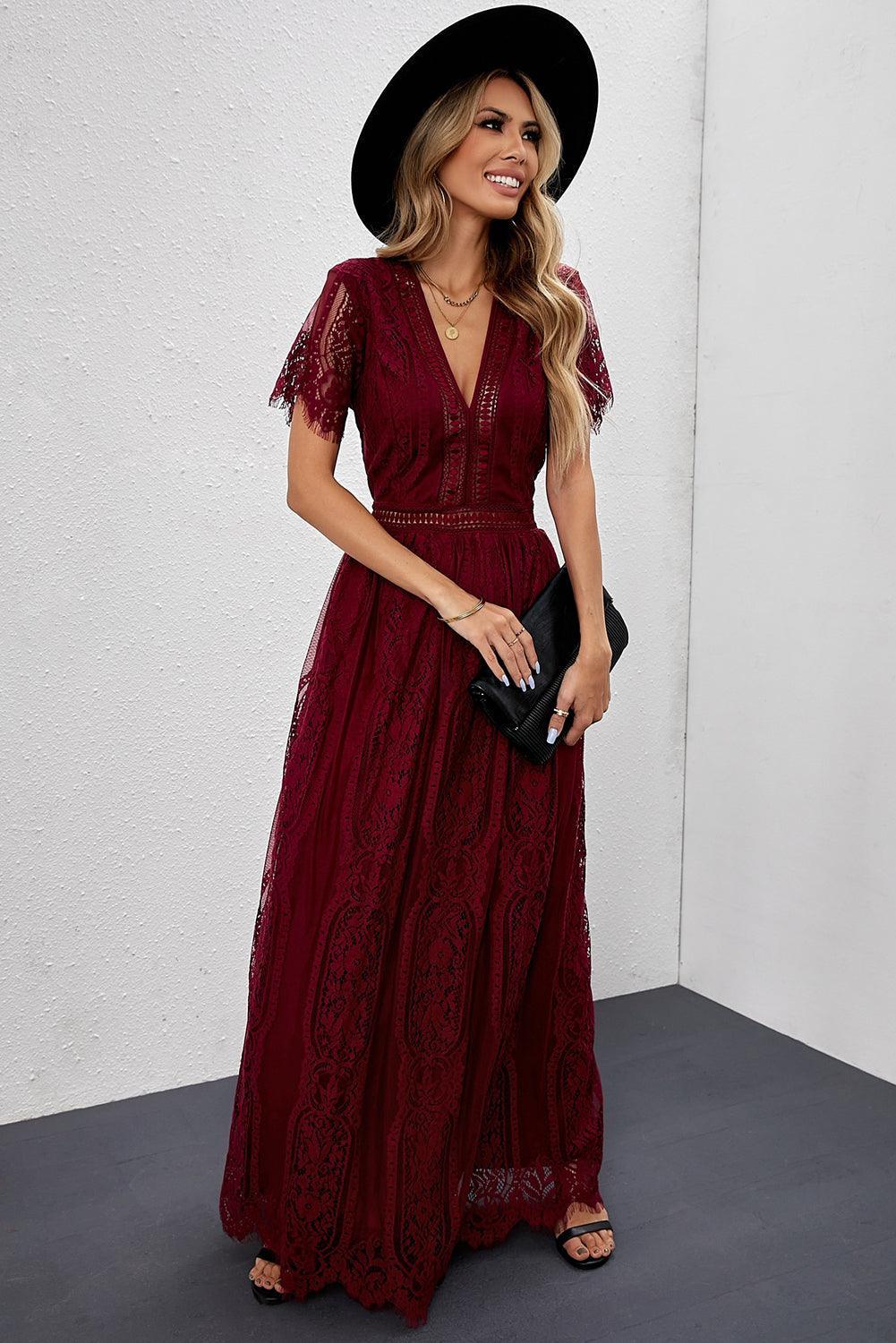 Hartveroverende Kanten Maxi-Jurk - Maxi Dresses - Jurkjes.co