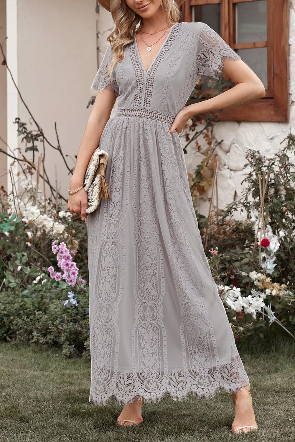 Hartveroverende Kanten Maxi-Jurk - Maxi Dresses - Jurkjes.co