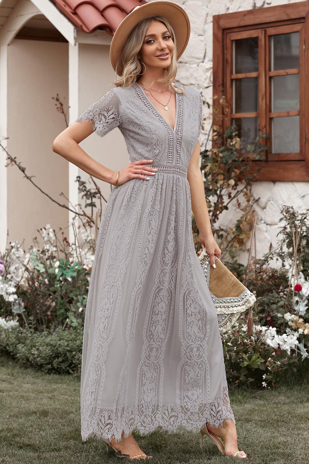 Hartveroverende Kanten Maxi-Jurk - Maxi Dresses - Jurkjes.co