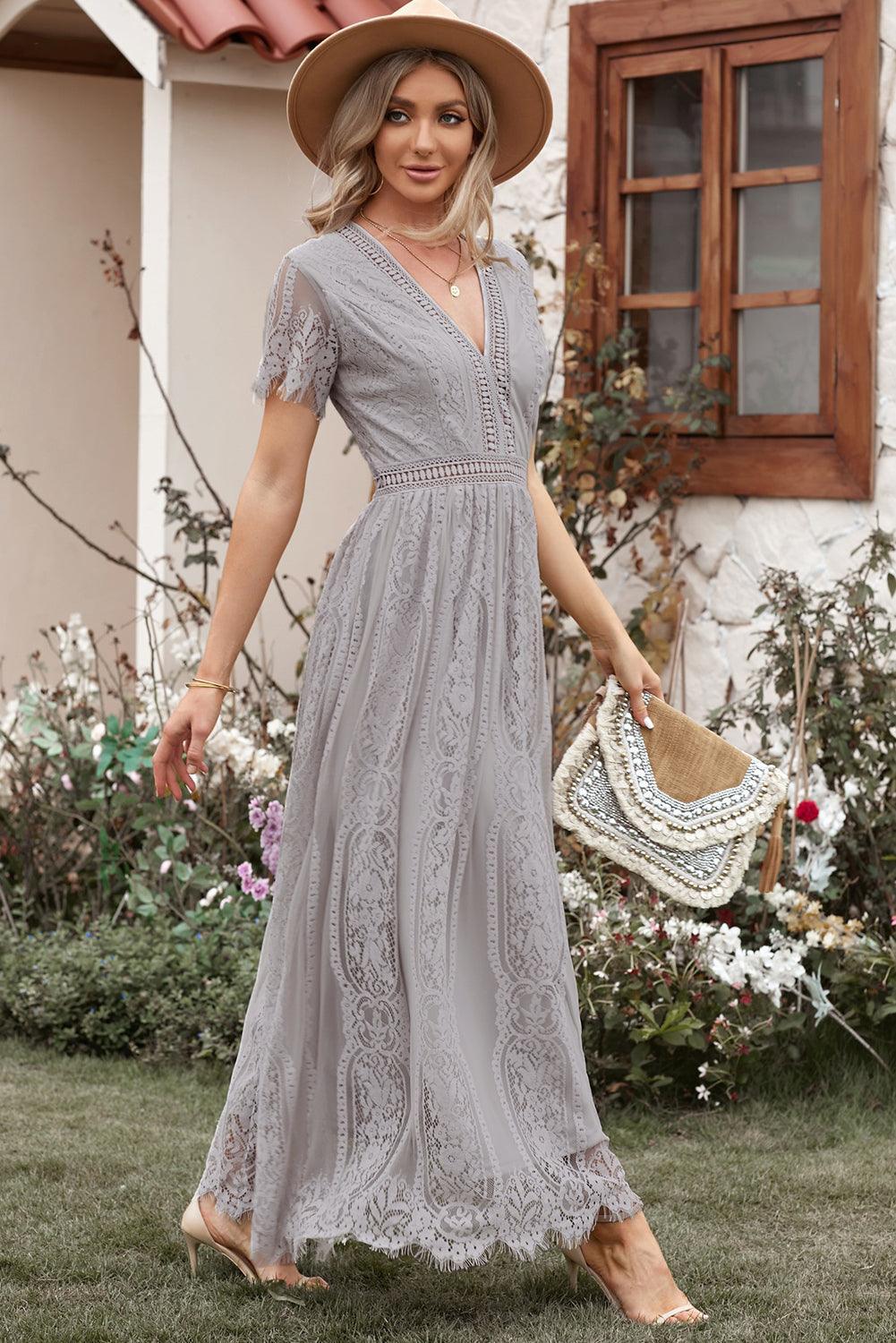 Hartveroverende Kanten Maxi-Jurk - Maxi Dresses - Jurkjes.co