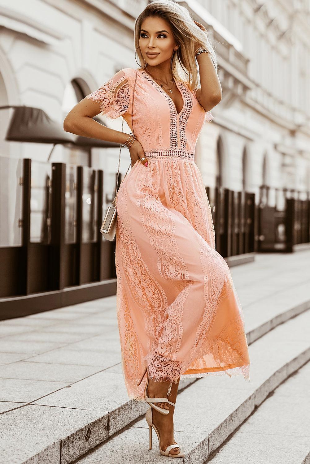 Hartveroverende Kanten Maxi-Jurk - Maxi Dresses - Jurkjes.co