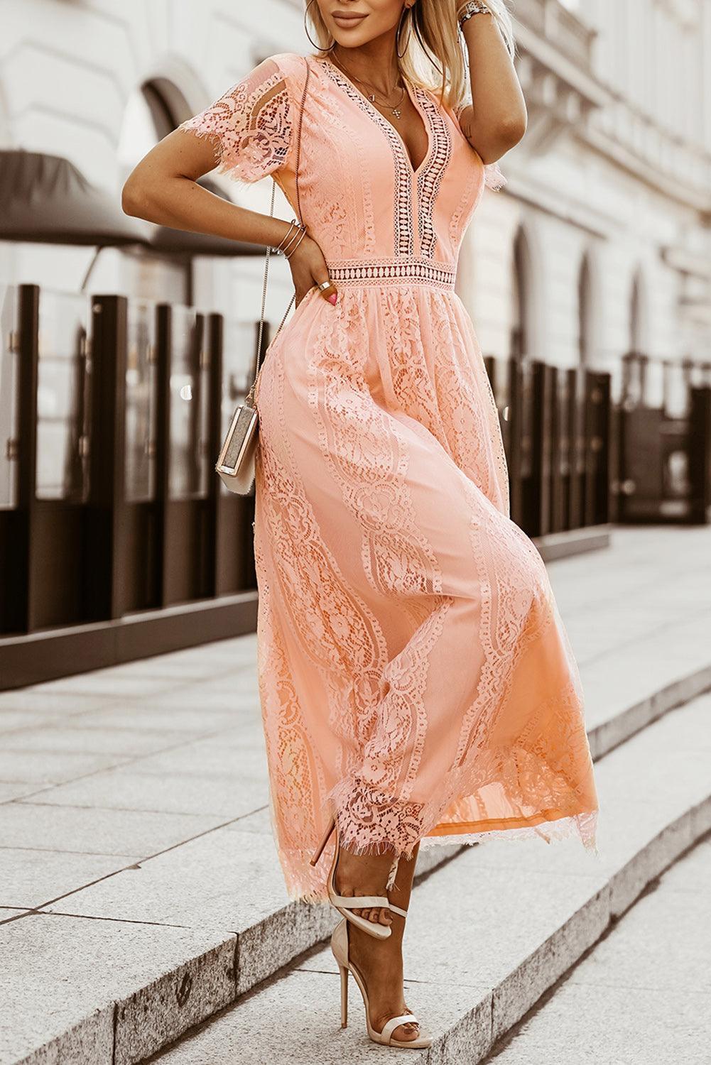 Hartveroverende Kanten Maxi-Jurk - Maxi Dresses - Jurkjes.co