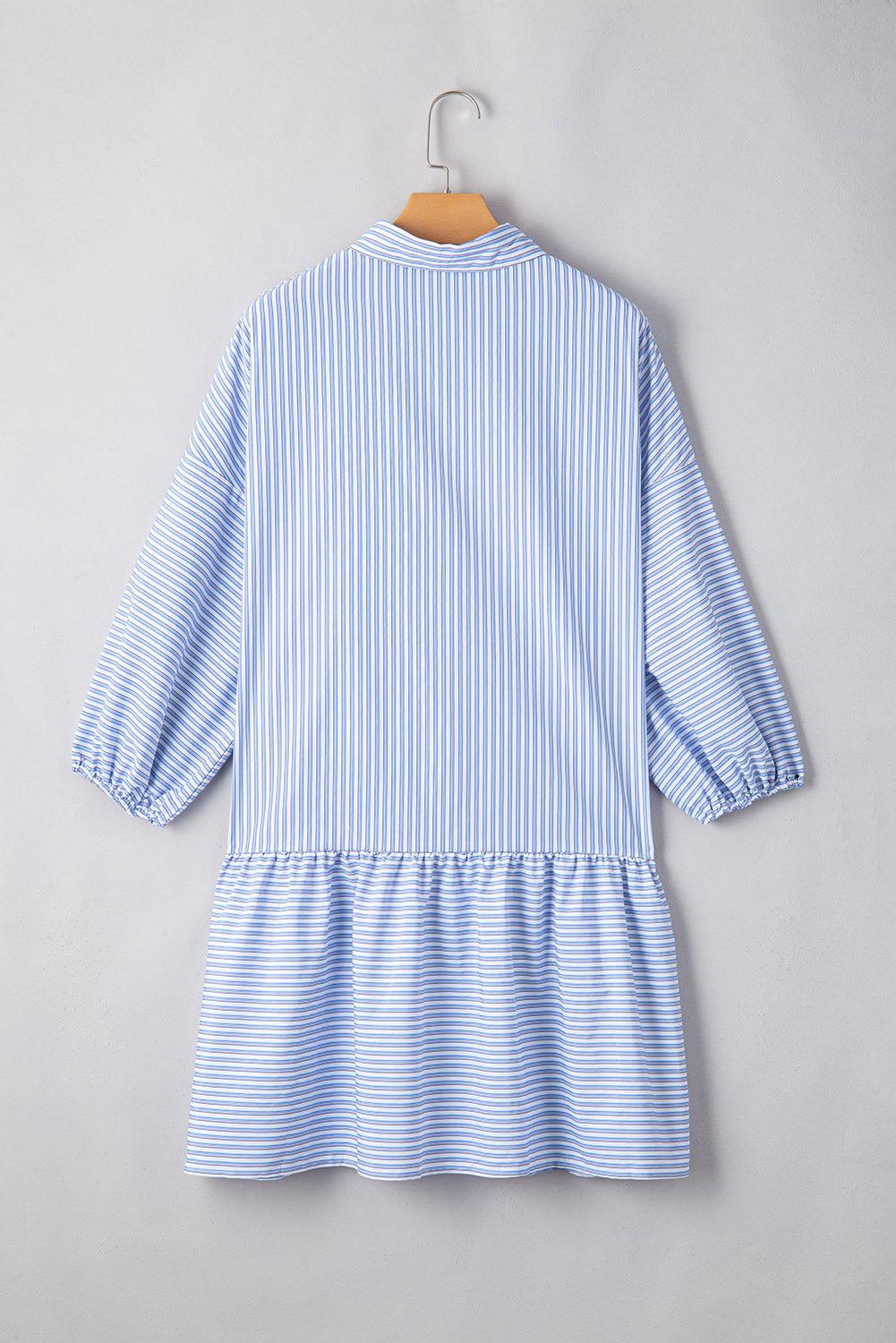 Hemdje-jurk met Streepjes en Bubbels - Mini Dresses - Jurkjes.co