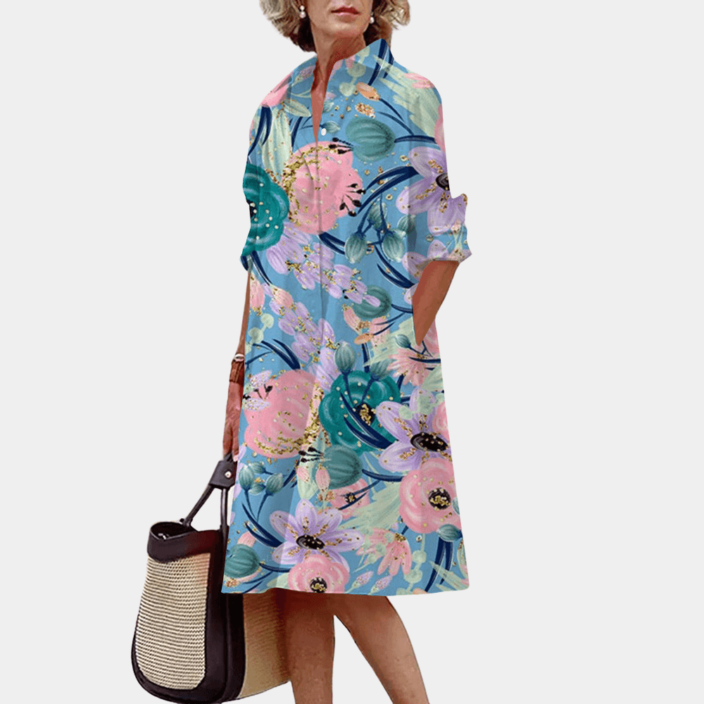 Hemdjurk met Bloemenprint - Women Summer Dress - Jurkjes.co