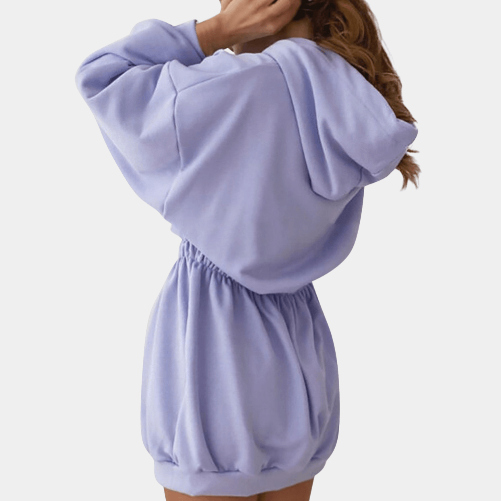 Hoodie Jurk met Capuchon en Zakken - Dresses - Jurkjes.co