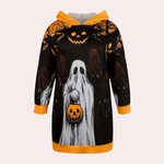 Hoodie-jurk met Halloween-print - Women Winter Dress - Jurkjes.co